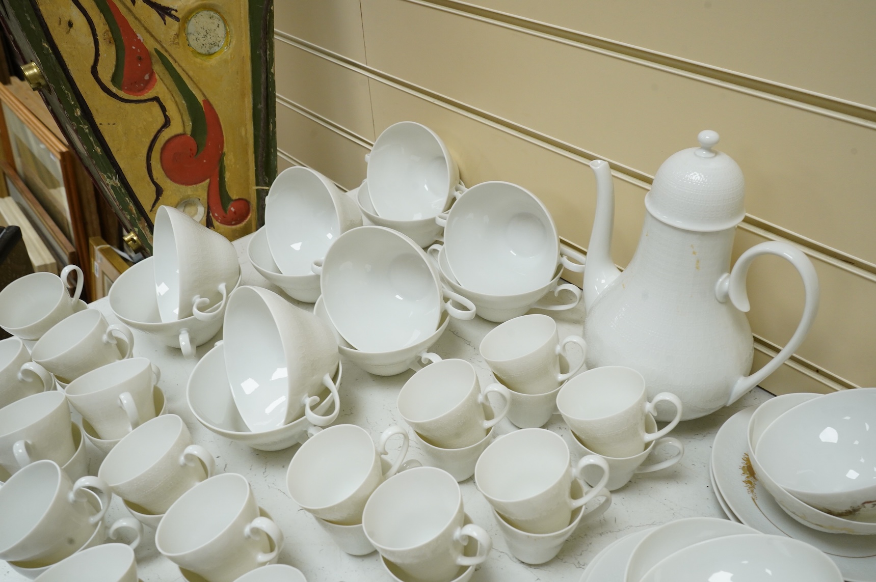 A Rosenthal studio line gilt decorated tea and coffee set to include cups and saucers, tea and coffee pot and side plates